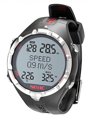 SEAC Unisex Adulto Computer da Freedinving e Pesca Subacquea in Apnea, Nero/Rosso, Standard