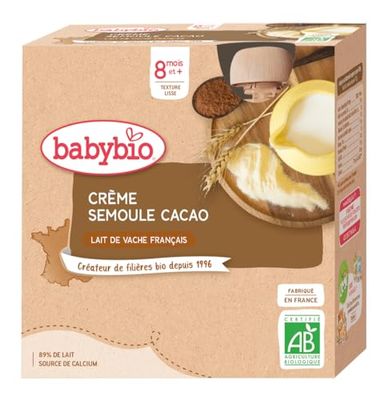 Babybio Gourde Crème Semoule Cacao 8+ Mois 340 g