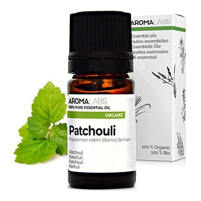 Aroma Labs - Organic Patchouli - Chemotyped and AB/Cosmos Certified Essential Oil - 5 mL