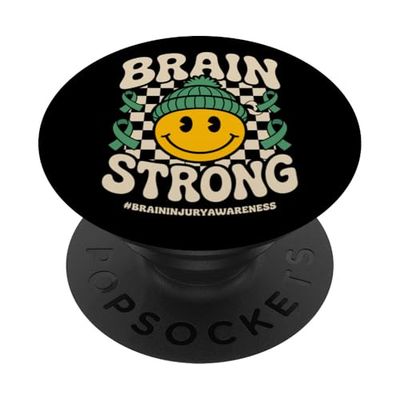 Brain Strong - I have Traumatic Brain Injury TBI Awareness PopSockets PopGrip Adhesivo