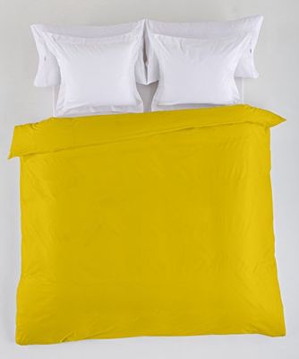 FUNDA NORDICA lisa color mostaza - Cama de 90 (1 pieza) - 50% algodón / 50% poliéster - 144 hilos. Gramage: 115
