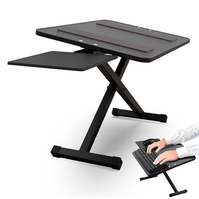 KT3 Computer Keyboard Stand for Desk - Keyboard Riser for Desk Height Adjustable Keyboard Stand Raise Keyboards To Standing Height Wrist-Friendly Keyboard and Mouse Stand Keyboard Lift Negative Tilt