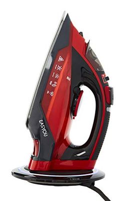 Senya Simple Move Plancha de Vapor, 2400 W, Stainless Steel, Rojo