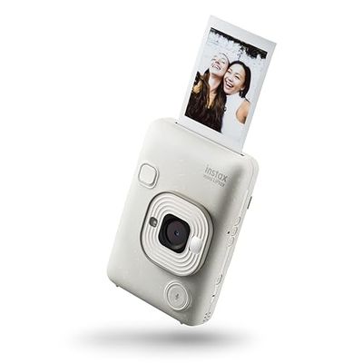 Fujifilm INSTAX mini LiPlay Misty White - Fotocamera Istantanea Ibrida, Stampante per Smartphone, Controllo da Remoto, Funzione Sound per Aggiungere Suoni alle Foto, Dimensioni Stampa 86 mm x 54 mm