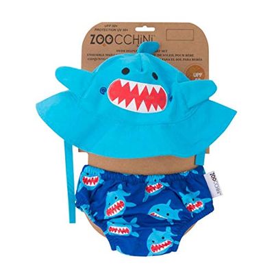 Zoocchini Maillot/Chapeau Motif Requin 12-24 Mois