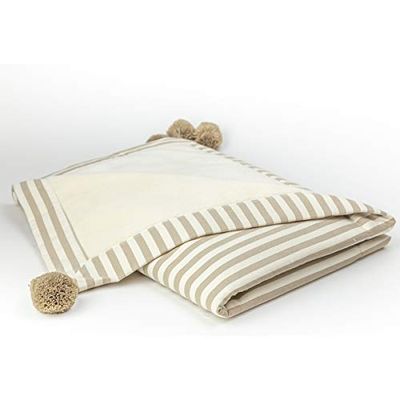 Pielsa Baby - Coperta per bambini Julene 11916-70x90 cm - Colore Beige - Finitura Pompon