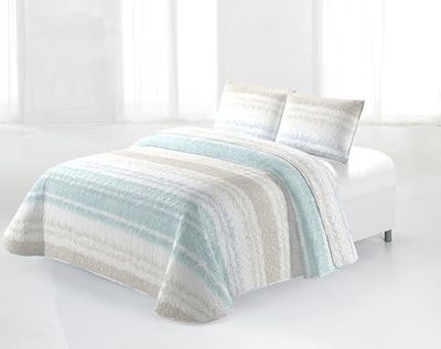 Miracle Home. Colcha Bouti 100% Microfibra cepillada, Ligera y traspirable Carvin Ultras. 280 x 265 cm. Cama 180
