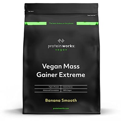 THE PROTEIN WORKS Gainer Vegan Extreme | Banane Ontueuse | Protéine en poudre hypercalorique | Prise de poids | Vitamines & Minéraux | Protein Works | 1kg