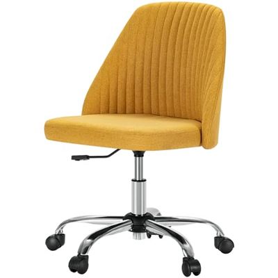 DUMOS Bureaustoel, make-uptafel, stoel, kleine bureaustoelen met wieltjes, schattige draaistoel met rugleuning, zonder mouwen, voor thuiskantoor, bureaustoel