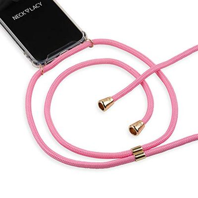 NECKLACY mobiltelefonskal att hänga upp – för Samsung Galaxy S9 – fodral/mobilskal med band att hänga upp – bärband hals med dragsko – smartphone halsband, Cotton Candy