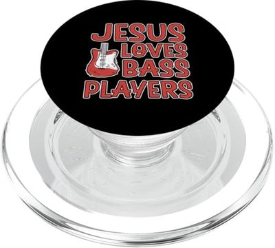 Jesus Loves Bass Players Músico cristiano - PopSockets PopGrip para MagSafe