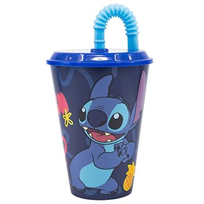 Stitch Palms Herbruikbare drinkbeker voor kinderen, met BPA-vrij kunststof paar, 430 ml