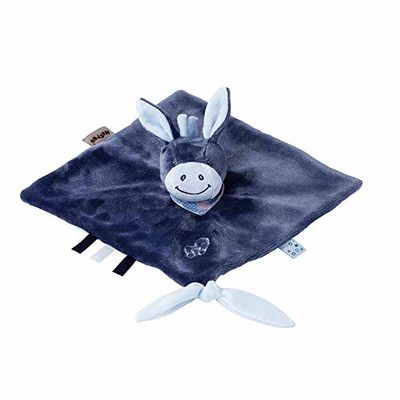 Nattou Doudou Alex com inserção para chupeta, 27 x 27 cm, Alex e Bibou, azul