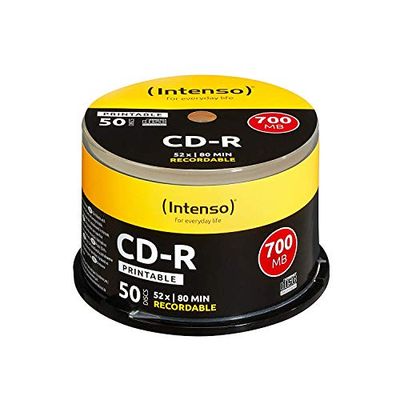Intenso 1801125 CD-R 52x Printable 50 Pack Cakebox