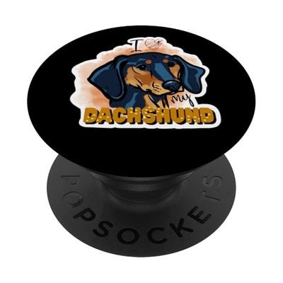 I Love My Dachshund Dog Mom Dad Kawaii Salchicha Weiner PopSockets PopGrip Adhesivo
