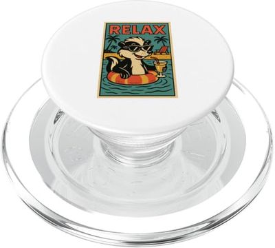 Skunk Divertido Relajante Lindo Animal Vintage Relax Estampado Retro PopSockets PopGrip para MagSafe