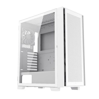 Montech AIR 1000 Lite Wit ATX Mid Tower Case/ 3 x 120 mm High Airflow Fans Vooraf geïnstalleerd/Draaibaar Glas Zijpaneel/Mesh Voorpaneel/Upgrade Ruimte voor High-end GPU en Moederbord