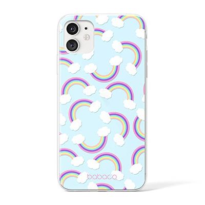 ERT GROUP mobiltelefonfodral för Apple Iphone 11 originalt och officiellt licensierat Babaco mönster Rainbow 002 Vit optimalt anpassad till formen på mobiltelefonen, fodral tillverkad av TPU-plast