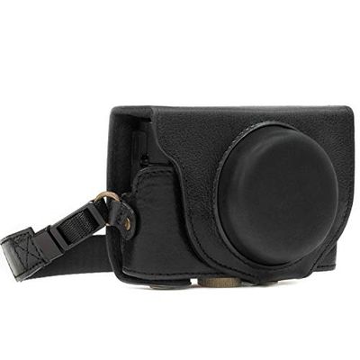 MegaGear MG874 Ever Ready, capa de uso em couro genuíno, com correia para Sony Cyber-shot DSC-RX100 VI, DSC-RX100 V, DSC-RX100 IV - preto