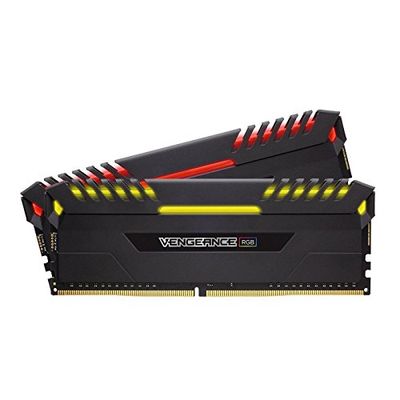 Corsair Vengeance RGB 16 GB (2 x 8 GB) DDR4 3200 MHz C16 XMP 2.0 Enthusiast RGB LED Illuminated Memory Kit - Black