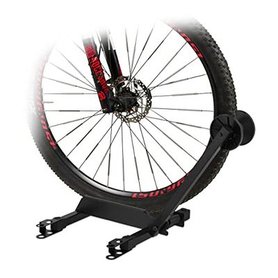 Relaxdays Portabici da Terra, Supporto Espandibile per Bici da 20-29", HLP: 47 x 34 x 35 cm, Cavalletto Pieghevole, Nero, Acciaio