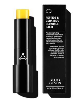 Allies of Skin Peptide & Ceramide Repair Lip Balm with Palmitoyl Tripeptide-5, Ceramide NP, Sea Buckthorn Oil, Avocado Oil, Sunflower Seed Oil, Shea Butter, Vitamin C & E. 3.8g/ 0.13 oz