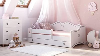 Dmora - Lit Simple Lublin, Sommier pour Chambre, Literie par Chambre, Support de Matelas, 164x85 h70 cm, Blanc et Gris