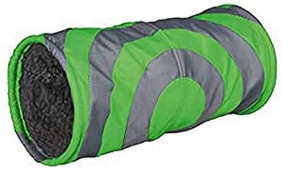 Trixie Cushy Plush Play Tunnel, 15 x 35 cm, Grigio/Verde
