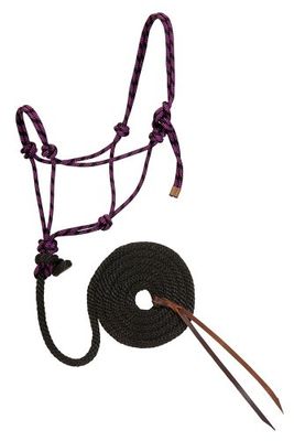 Weaver Leather - Cabresto e correia de corda trançada de diamante, cor roxa jazz / preto