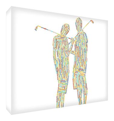 Feel Good Art Gallery - Lienzo decorativo (90 x 60 x 4 cm), diseño de pareja de golf