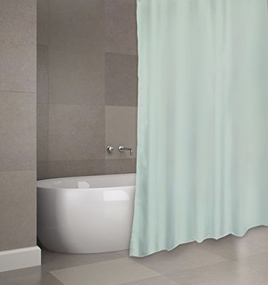 MSV Tenda da Doccia Poliestere Evergreen 180x200 cm qualità Premium Verde - Anelli Inclusi