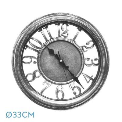 Levitantes Reloj de Pared 33 cm, Movimiento Continuo, Color Negro/Plata, Ideal para decoración y Control del Tiempo en Interiores.