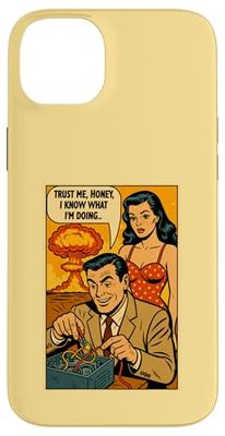 Useless Man Defusing Atom Bomb 1950s Comic Joke Case for iPhone 14 Plus