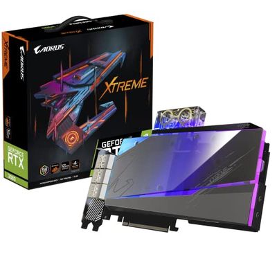 GIGABYTE AORUS GeForce RTX 3080 Xtreme WATERFORCE WB 12G grafische kaart, WATERFORCE waterblok koelsysteem, 12GB 384-bit GDDR6X, GV-N3080AORUSX WB-12GD videokaart