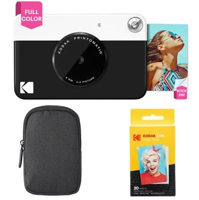 KODAK Pacchetto Base per Fotocamera istantanea Printomatic (Nero) + Carta Zink (20 Fogli) + Custodia Deluxe + Comoda Tracolla