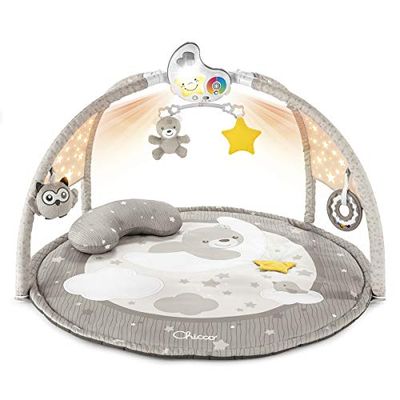 Chicco Enjoy Colours, Gimnasio para Bebés 3en1 Beige, Juguete Multifunción Electrónico con Alfombra de Juegos, Estrella Proyector, Luz Nocturna Extraíble y Música Relajante – Juguetes Bebé 0+ Meses