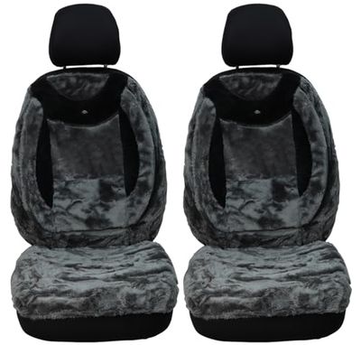 BREMER SITZBEZÜGE Custom Car Seat Covers Compatible with Peugeot 5008 2 Driver & Passenger Set from 2017 / Car Seat Covers Protective Cover Set Car Seat Covers Pack of 2 in Grey Plush