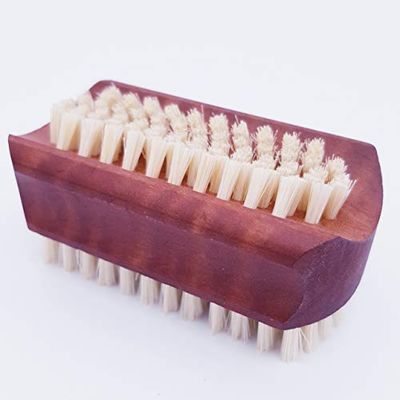 Spazzola per unghie e mani - forma classica - realizzata in legno di pero oliato e setole naturali pure, ideale come spazzola lavamani, spazzolino per la pulizia, manicure, unghie, dim.95 x 38 mm