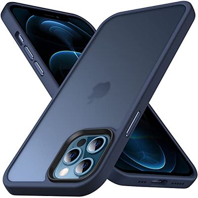 Anqrp Ontworpen voor iPhone 12 Pro Max hoesje, [militair schokbestendig] super zachte siliconen slanke doorschijnende matte beschermende telefoonhoes, compatibel met iPhone 12 Pro Max 6,7 inch, blauw