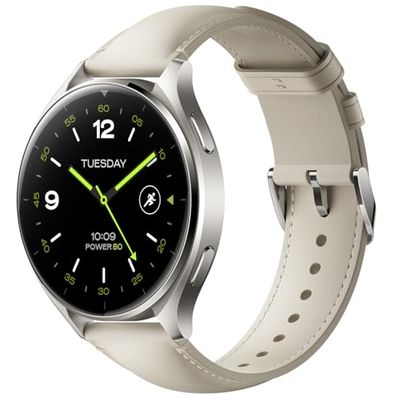 Xiaomi Watch 2 Titan Gray Case z białym skórzanym paskiem