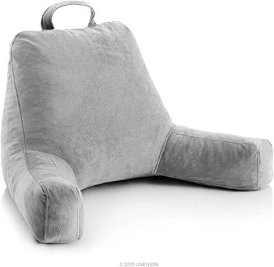 Linenspa Cuscino da lettura in fiocchi di memory foam, perfetto come supporto per la schiena per rilassarsi e leggere, Fodera in morbido velluto