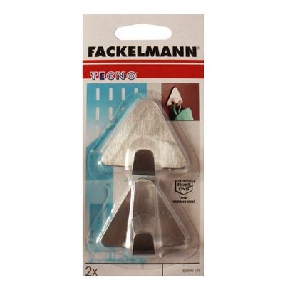 Fackelmann Driehoekige zelfklevende haken van roestvrij staal, zilver, NC