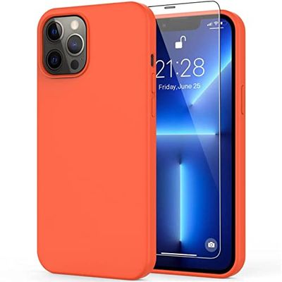 Qinzhijia Designad för iPhone 13 Pro MAX Case, iPhone 12 Pro MAX Case, Ultratunt stötsäkert silikonfodral med [Anti-Scratch Soft Microfiber Foder], 6,1 tum