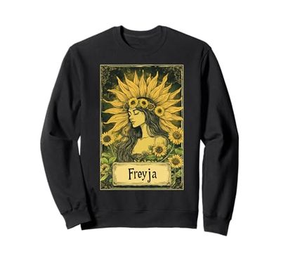Diosa nórdica Freyja Viking Boho Girasol Tarot Tarjeta Verano Sudadera