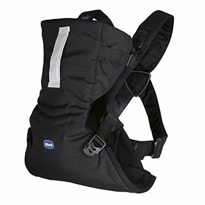 Chicco EasyFit ergonomisk bärsele för spädbarn och barn från födseln till 9 kg, enkel och intuitiv att bära bärsele, mammas fram och gatufront, huvud- och nackstöd, svart