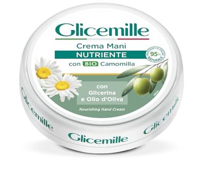 Glicemille Crema Mani Nutriente con Camomilla Bio, Glicerina e Olio d'Oliva, 100 ml