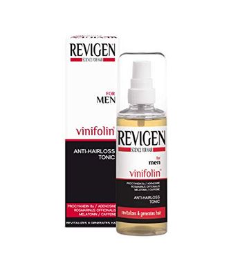 Revigen Vinifolin anti hair loss tonic, 100 mL is all natural, procyanidin B2 based anti-hair loss tonic applied topically to stimulate hair follicles and accelerate hair follicle activity