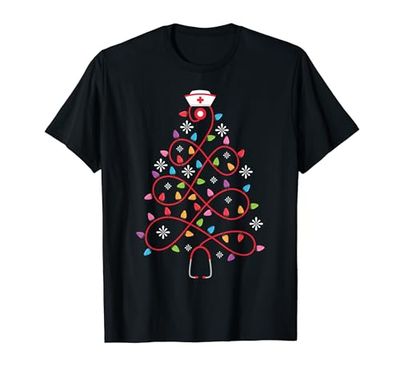 Regalo di Natale Infermiera Albero di Natale Ospedale Personale Medico Maglietta