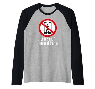 Deja tu teléfono en casa Camiseta Manga Raglan