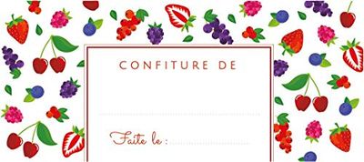 AVERY – Bolsa de 60 etiquetas de mermelada de frutas rojas – 95 x 40 mm